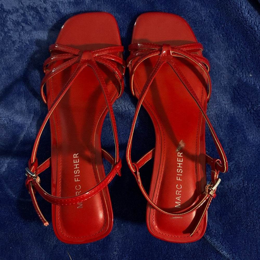 Marc Fisher Red kitten heels